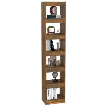 Book Cabinet/Room Divider Smoked Oak 40x30x198 cm