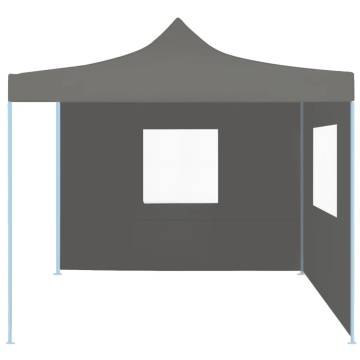 Professional Folding Party Tent with 2 Sidewalls 2x2 m Steel Anthracite