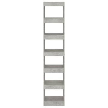 Book Cabinet/Room Divider Concrete Grey 40x30x198 cm