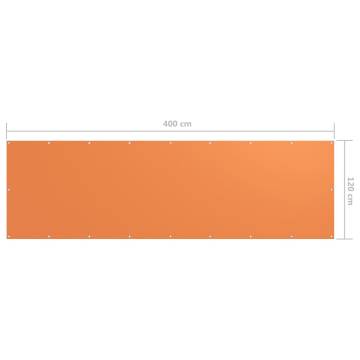 Balcony Screen Orange 120x400 cm Oxford Fabric