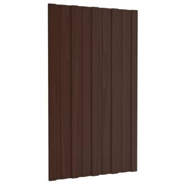 Roof Panels 36 pcs Galvanised Steel Brown 80x45 cm