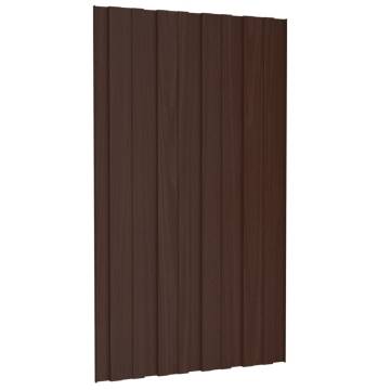 Roof Panels 36 pcs Galvanised Steel Brown 80x45 cm