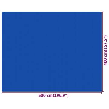 Tent Carpet 400x500 cm Blue HDPE