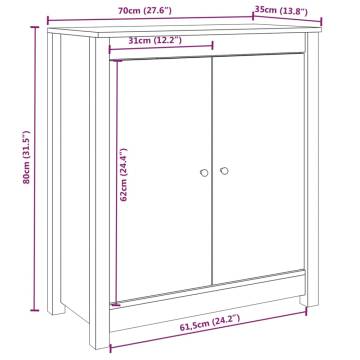 Sideboard Honey Brown 70x35x80 cm Solid Wood Pine