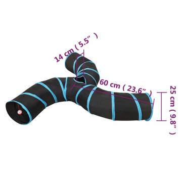 Cat Tunnel 3-way Black and Blue 25 cm Polyester