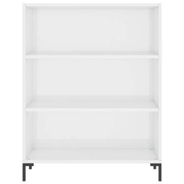 Bookcase High Gloss White 69.5x32.5x90 cm Engineered Wood