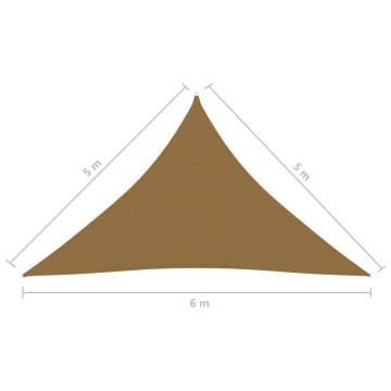 Sunshade Sail 160 g/m² Taupe 5x5x6 m HDPE