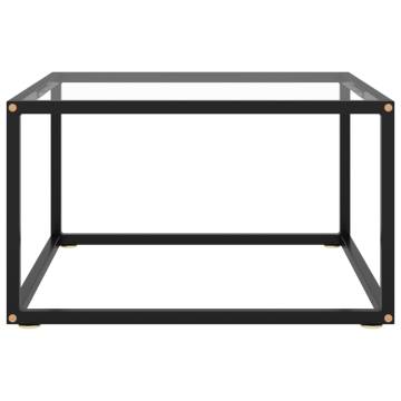 Coffee Table Black with Tempered Glass 60x60x35 cm