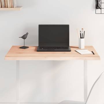 Table Top 80x50x2 cm Untreated Solid Wood Oak Live Edge