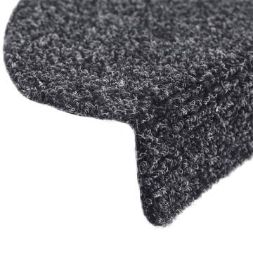 Self-adhesive Stair Mats 10 pcs Dark Grey 65x21x4 cm Needle Punch