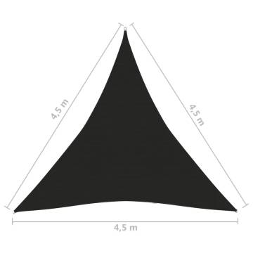 Sunshade Sail 160 g/m² Black 4.5x4.5x4.5 m HDPE