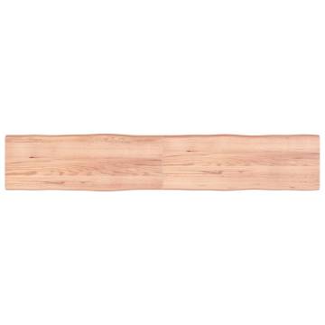 Table Top Light Brown 220x40x(2-6)cm Treated Solid Wood Live Edge