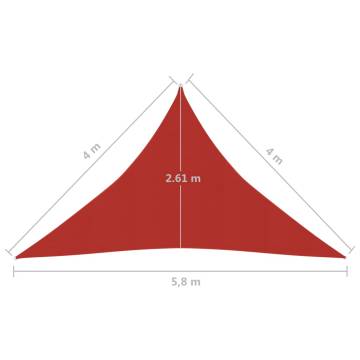 Sunshade Sail 160 g/m² Red 4x4x5.8 m HDPE