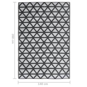 Outdoor Rug Black 140x200 cm PP