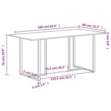 Dining Table 160 cm Solid Reclaimed Wood