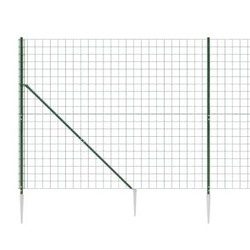 Wire Mesh Fence with Spike Anchors Green 1.8x10 m