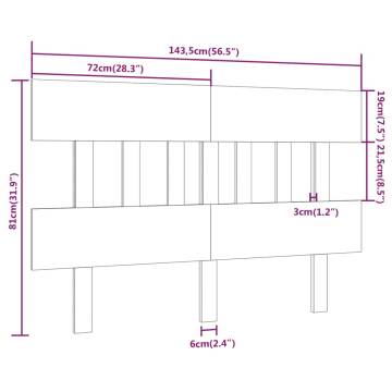 Bed Headboard Honey Brown 143.5x3x81 cm Solid Wood Pine