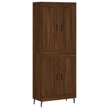 Highboard Brown Oak 69.5x34x180 cm Engineered Wood