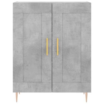 Highboard Concrete Grey 69.5x34x180 cm Engineered Wood