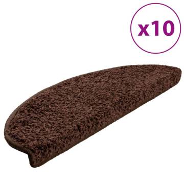 Stair Mats 10 pcs 65x21x4 cm Brown