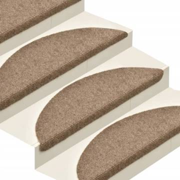 Self-adhesive Stair Mats 5 pcs Cream 56x17x3 cm Needle Punch