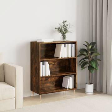 Bookcase Smoked Oak 69.5x32.5x90 cm Engineered Wood