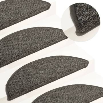 Carpet Stair Treads 15 pcs Anthracite 65x21x4 cm