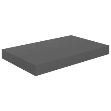 Floating Wall Shelf High Gloss Grey 40x23x3.8 cm MDF