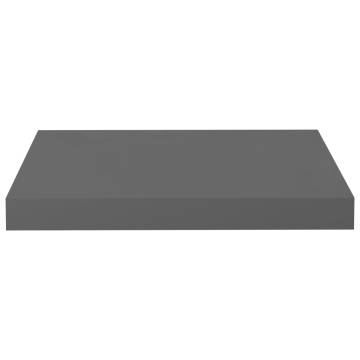 Floating Wall Shelf High Gloss Grey 40x23x3.8 cm MDF