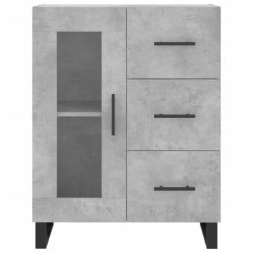 Highboard Concrete Grey 69.5x34x180 cm Engineered Wood