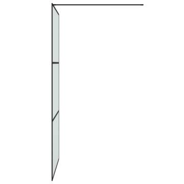 Walk-in Shower Wall Black 100x195 cm Frosted ESG Glass