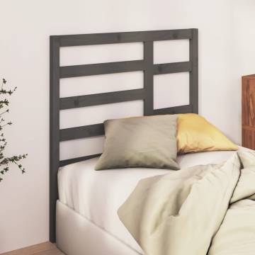 Bed Headboard Grey 106x4x104 cm Solid Wood Pine