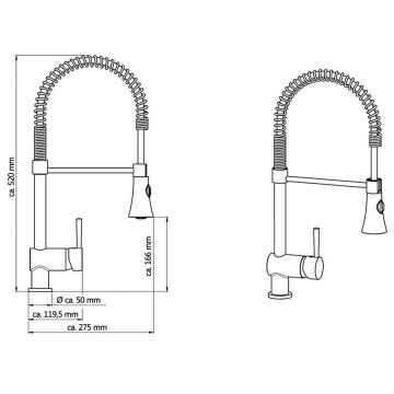 SCHÜTTE Sink Mixer with Spiral Spring CORNWALL Low Pressure Chrome