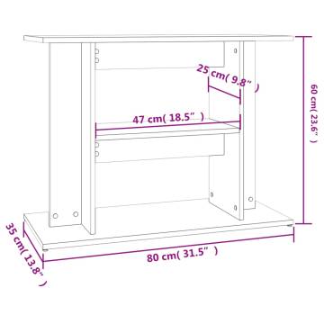 Aquarium Stand Smoked Oak 80x35x60 cm Engineered Wood