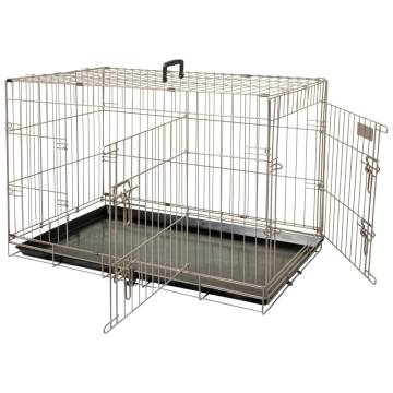 FLAMINGO Pet Crate Ebo Metallic Brown 77x47x55 cm 517581