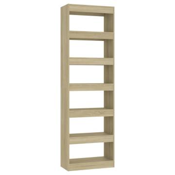 Book Cabinet/Room Divider Sonoma Oak 60x30x198 cm