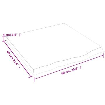 Bathroom Countertop 60x60x(2-4) cm Untreated Solid Wood