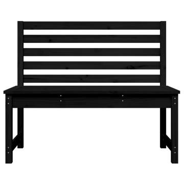 Garden Bench Black 109 cm Solid Wood Pine