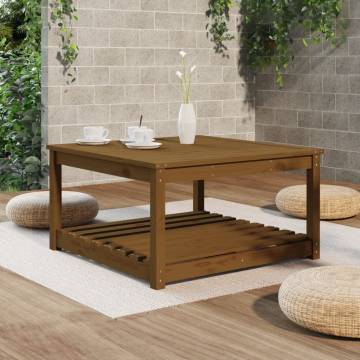 Garden Table Honey Brown 82.5x82.5x45 cm Solid Wood Pine