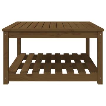 Garden Table Honey Brown 82.5x82.5x45 cm Solid Wood Pine