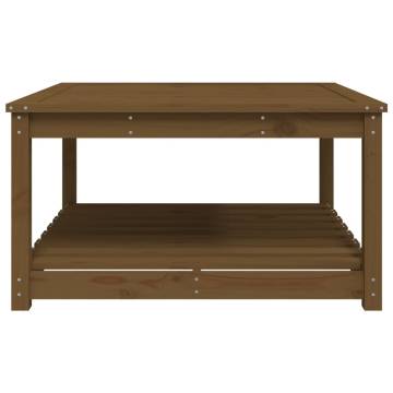 Garden Table Honey Brown 82.5x82.5x45 cm Solid Wood Pine