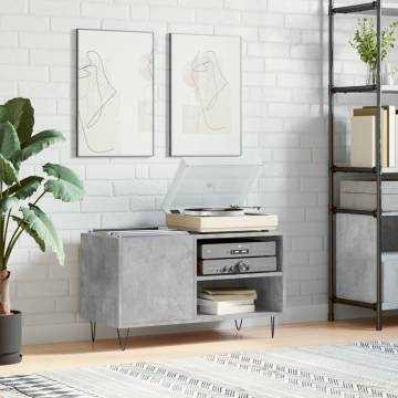 Record Cabinet Concrete Grey 85x38x48 cm Engineered Wood