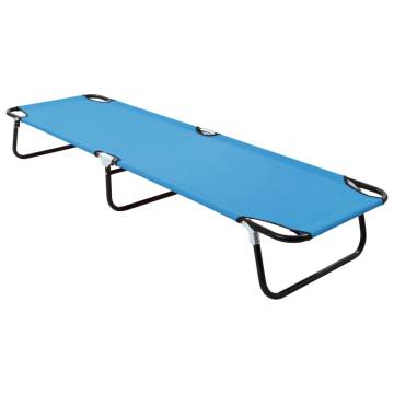 Folding Sun Lounger Steel Turquoise Blue