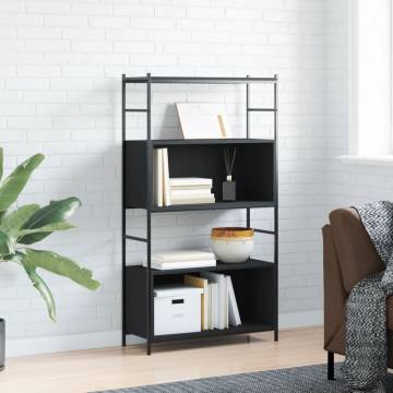 Bookshelf Black 80x30x145.5 cm Engineered Wood and Iron