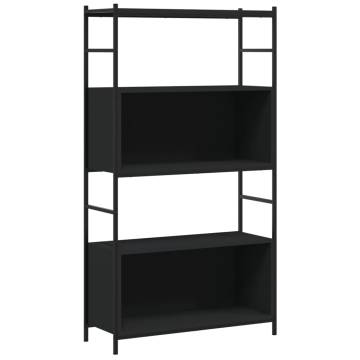 Bookshelf Black 80x30x145.5 cm Engineered Wood and Iron