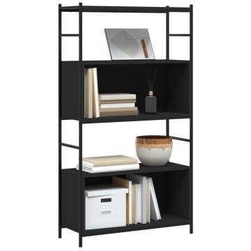 Bookshelf Black 80x30x145.5 cm Engineered Wood and Iron