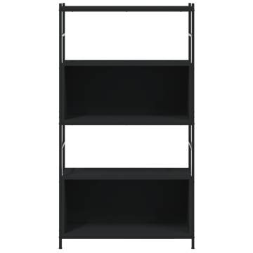 Bookshelf Black 80x30x145.5 cm Engineered Wood and Iron