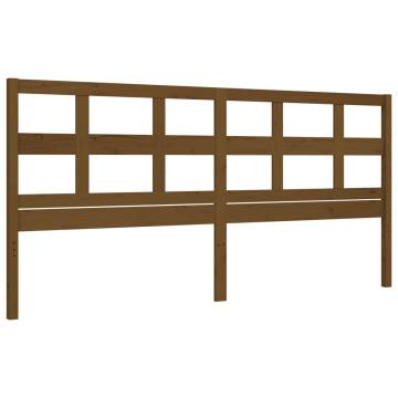 Bed Frame with Headboard Honey Brown 200x200 cm Solid Wood