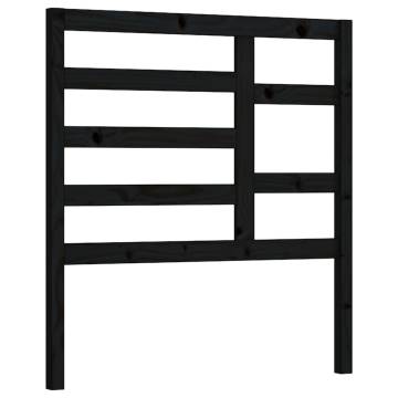 Bed Headboard Black 81x4x104 cm Solid Wood Pine