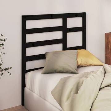 Bed Headboard Black 81x4x104 cm Solid Wood Pine